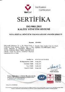 Noya Dijital ISO 9001 Certificate (Turkish)