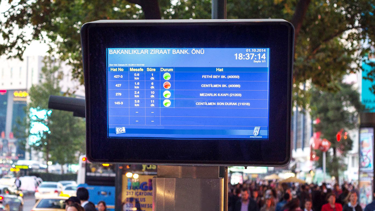 Ankara Metropolitan Municipality Smart Bus Stop Displays Project